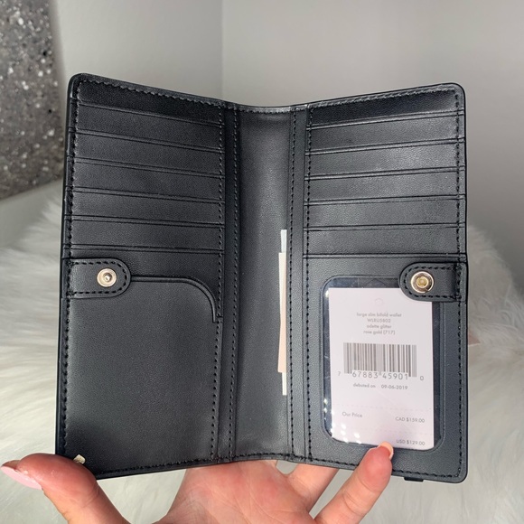 Kate Spade Odette Glitter Large Slim Bifold Wallet - Picture 6 of 8
